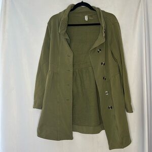 SAHALIE ARMY GREEN PEACOAT (M)